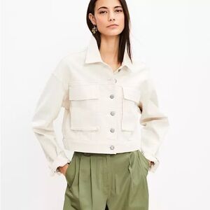 LOFT Off-White Utility Jacket
